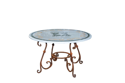 Biscottini Base tavolo in ferro pieno rotonda L110xPR110xH74 cm. (diam.90 cm.) forgiato