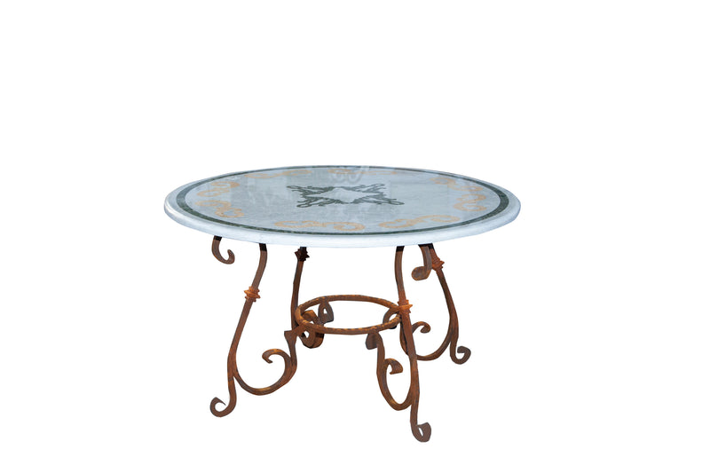 Biscottini Base tavolo in ferro pieno rotonda L110xPR110xH74 cm. (diam.90 cm.) forgiato