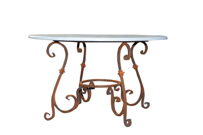 Biscottini Base tavolo in ferro pieno rotonda L110xPR110xH74 cm. (diam.90 cm.) forgiato