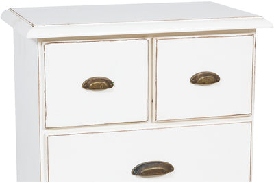 Biscottini Cassettiera Country in legno massello di tiglio finitura bianca anticata L63xPR41xH120 cm. Made in Italy