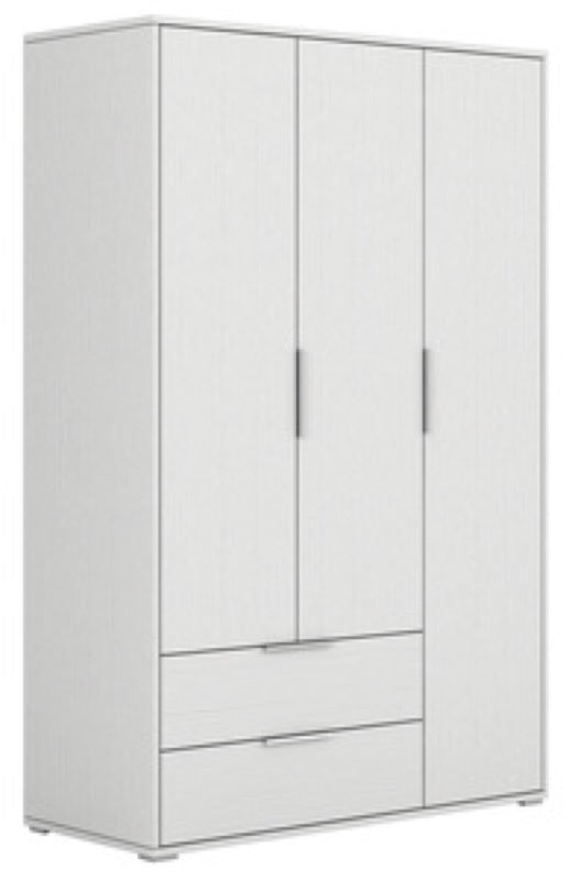KIT ARMADIO TRE ANTE E DUE CASSETTI CM. 118X51X183H ROVERE O BIANCO