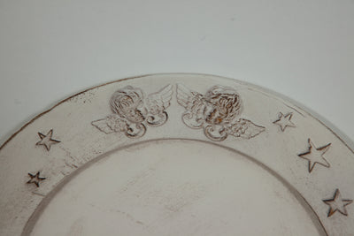 Biscottini SET 2 PIATTI IN LEGNO FINITURA BIANCO ANTICATO MADE IN ITALY