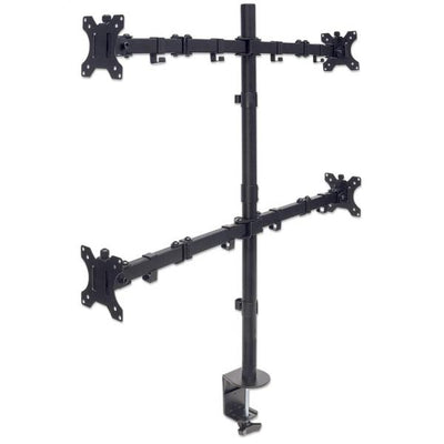 Manhattan 461566 Supporti a parete per TV 81,3 cm [32] Scrivania Nero (TV/MONITOR DESK MOUNT 4 SCREENS - 27IN CLAMP VESA TO 100X100MM)