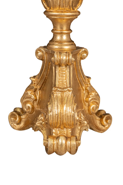 Biscottini CANDELIERE IN LEGNO FINITURA IN FOGLIA ORO ANTICATO ANTICATA MADE IN ITALY