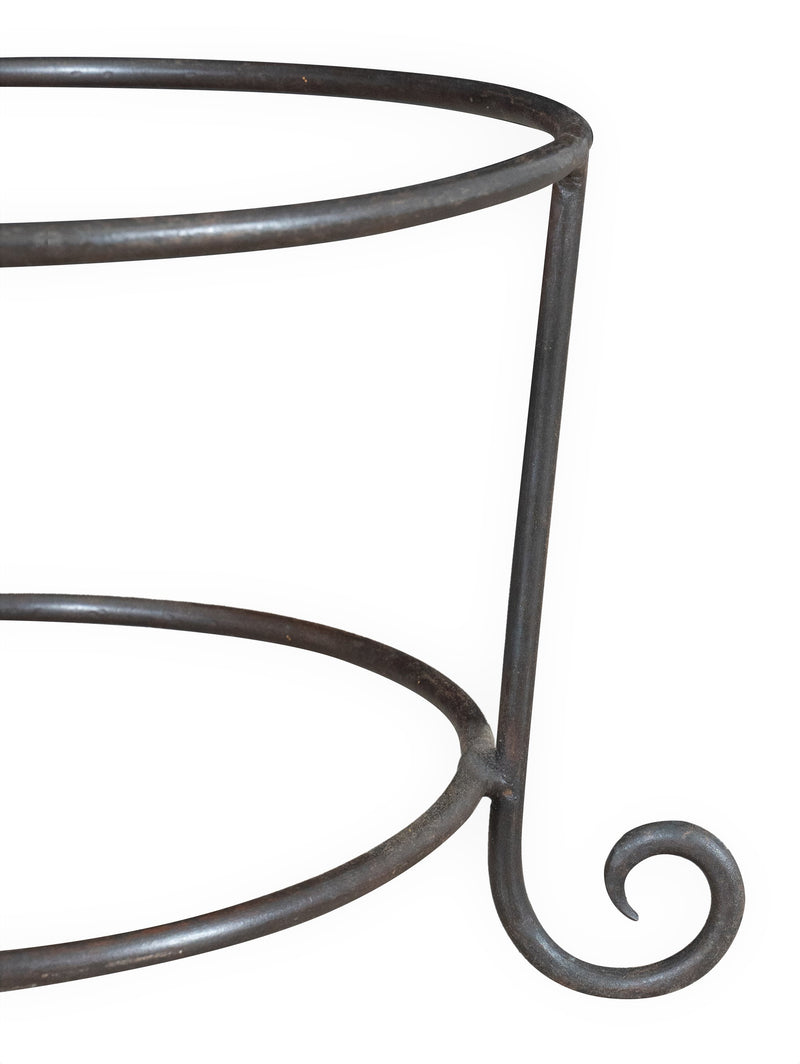 Biscottini Base portavasi in ferro pieno forgiato a mano dimensioni lunghezza profondità