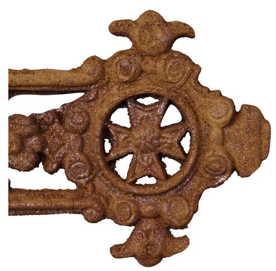 Biscottini Croce in fusione di ghisa finitura ruggine naturale 85x4x175 cm Riproduzione