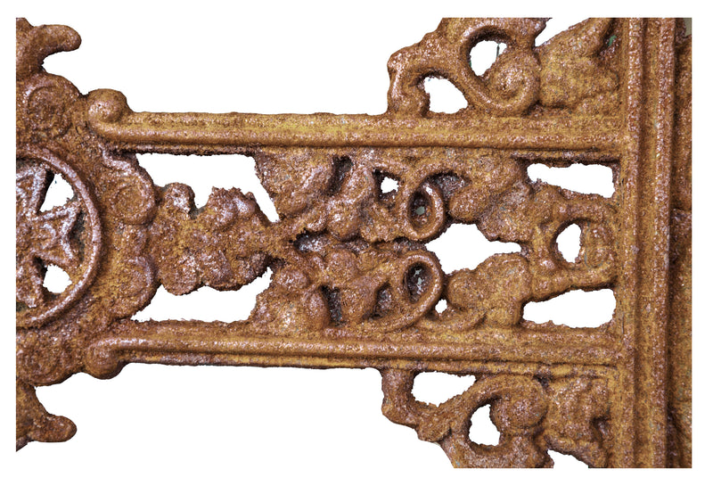 Biscottini Croce in fusione di ghisa finitura ruggine naturale 85x4x175 cm Riproduzione