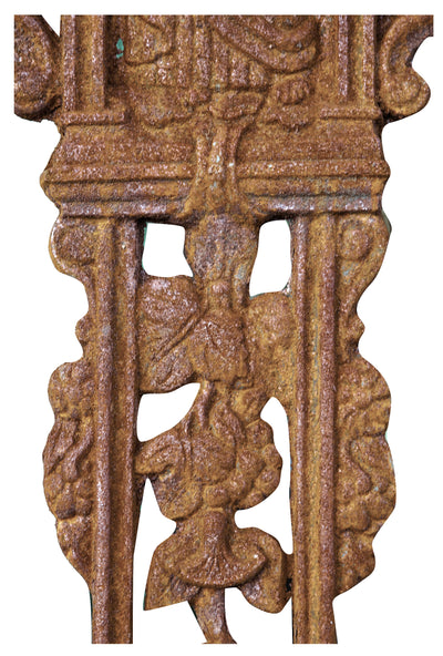 Biscottini Croce in fusione di ghisa finitura ruggine naturale 85x4x175 cm Riproduzione