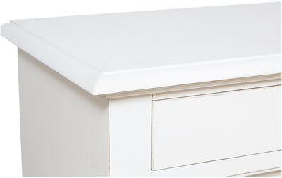 Biscottini Credenza Country in legno massello di tiglio finitura bianca anticata 197x50x91 cm. Made in Italy