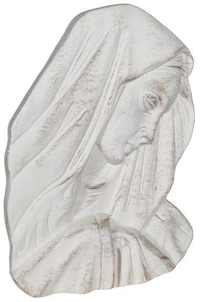 Biscottini DECORO DA PARETE VOLTO MADONNA FINITURA BIANCO ANTICATO MADE IN ITALY Offerta