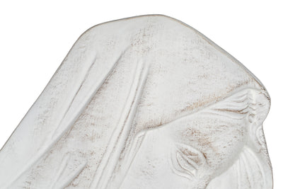 Biscottini DECORO DA PARETE VOLTO MADONNA FINITURA BIANCO ANTICATO MADE IN ITALY Offerta