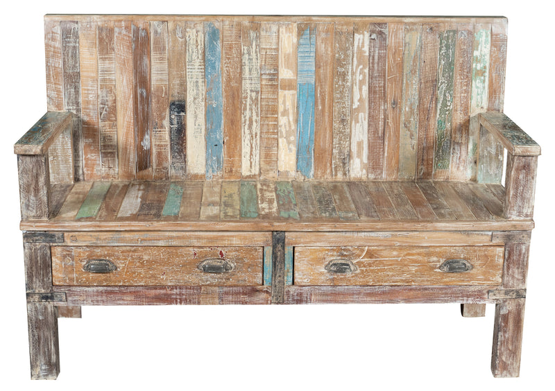 Biscottini Panchina in legno di teak riciclato dimensioni larghezza profondità Offerta