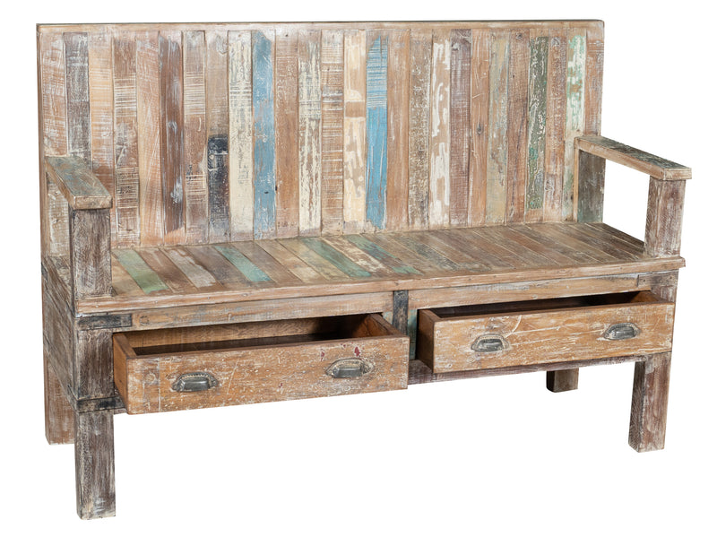 Biscottini Panchina in legno di teak riciclato dimensioni larghezza profondità Offerta