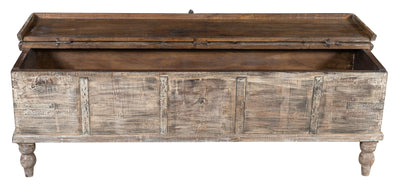 Biscottini Cassapanca in legno massello di teak vecchio finemente lavorata, dimensioni