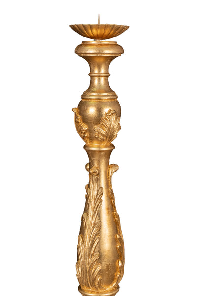 Biscottini CANDELIERE IN LEGNO FINITURA FOGLIA ORO ANTICATA MADE IN ITALY dimensioni