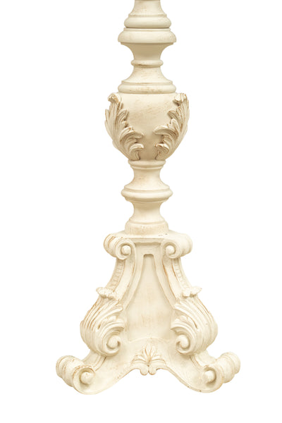 Biscottini CANDELIERE IN LEGNO FINITURA BIANCA ANTICATA MADE IN ITALY dimensioni lunghezza