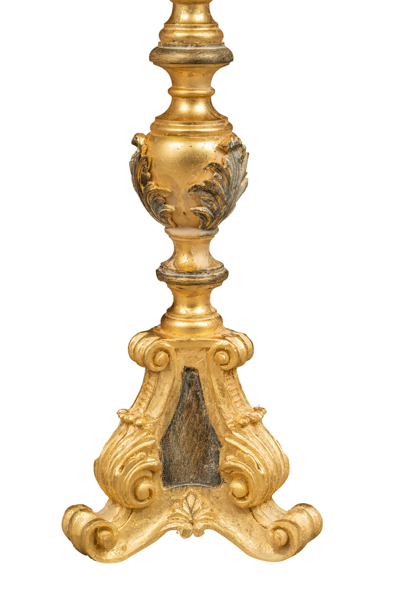 Biscottini CANDELIERE IN LEGNO FINITURA FOGLIA ORO ANTICATO E NERO MADE IN ITALY Offerta