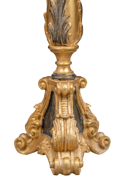 Biscottini CANDELIERE IN LEGNO FINITURA FOGLIA ORO ANTICATO E NERO MADE IN ITALY Offerta