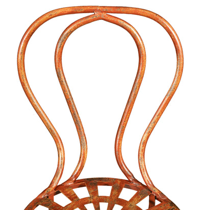 Biscottini Sedia in ferro battuto da esterno da giardino da pranzo finitura rosso anticata