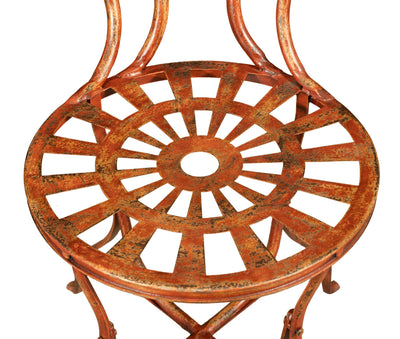 Biscottini Sedia in ferro battuto da esterno da giardino da pranzo finitura rosso anticata