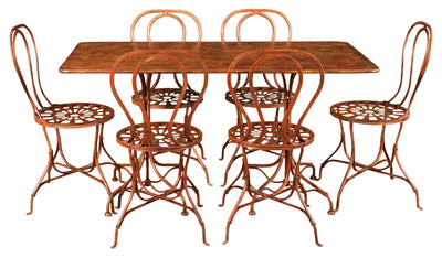 Biscottini TAVOLO IN FERRO BATTUTO FINITURA ROSSO ANTICATO dimensioni lunghezza profondità