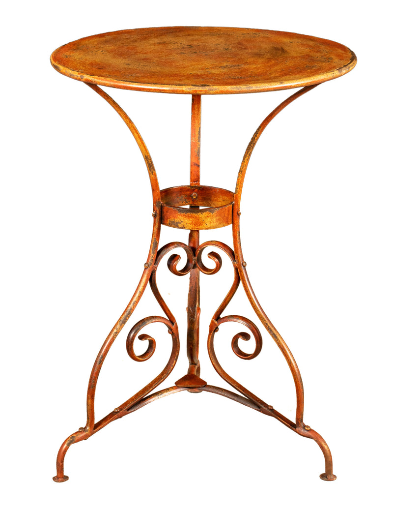 Biscottini TAVOLO IN FERRO BATTUTO FINITURA ROSSO ANTICATO dimensioni lunghezza profondità