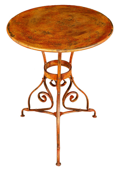 Biscottini TAVOLO IN FERRO BATTUTO FINITURA ROSSO ANTICATO dimensioni lunghezza profondità