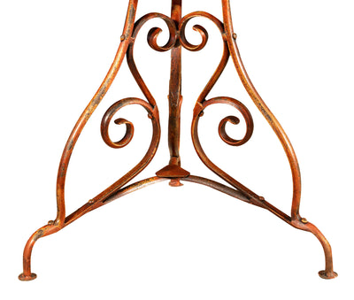 Biscottini TAVOLO IN FERRO BATTUTO FINITURA ROSSO ANTICATO dimensioni lunghezza profondità