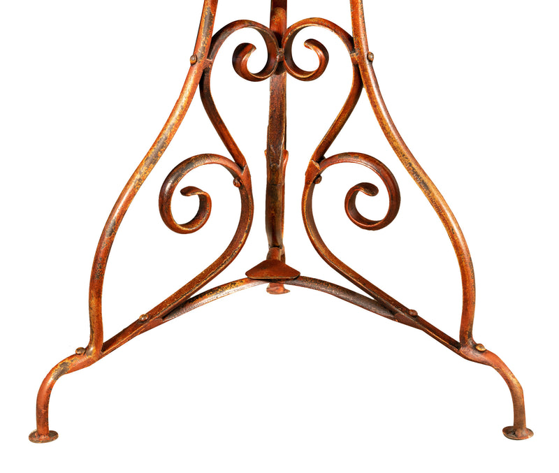 Biscottini TAVOLO IN FERRO BATTUTO FINITURA ROSSO ANTICATO dimensioni lunghezza profondità