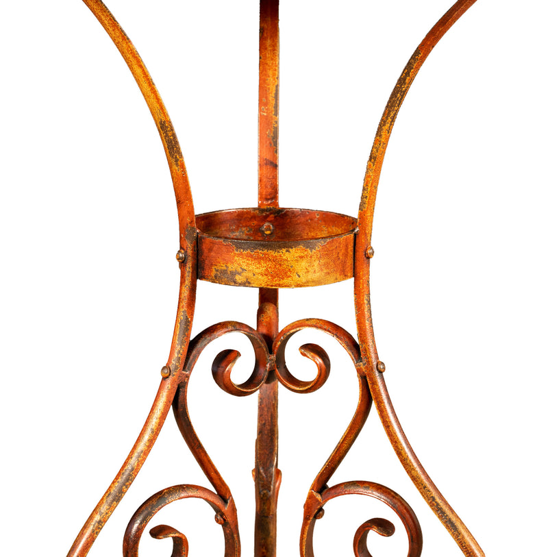 Biscottini TAVOLO IN FERRO BATTUTO FINITURA ROSSO ANTICATO dimensioni lunghezza profondità