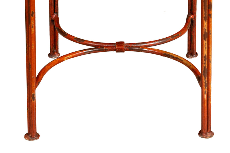 Biscottini Sedia in ferro battuto da esterno da giardino da pranzo finitura rosso anticata