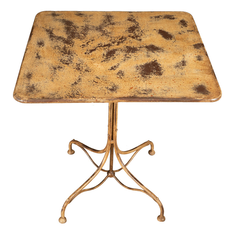 Biscottini TAVOLO IN FERRO BATTUTO FINITURA CREMA ANTICATA quadrato dimensioni lunghezza