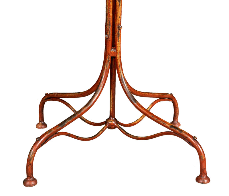 Biscottini TAVOLO IN FERRO BATTUTO FINITURA ROSSO ANTICATO quadrato dimensioni lunghezza