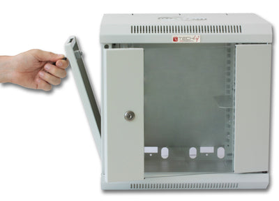 Armadio Rack 10'' a muro 6 unità con pannelli asportabili Grigio prof. 300 mm