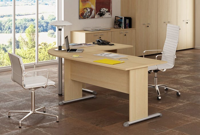 Cassettiera da ufficio in legno su ruote a 3 cassetti cm. 43x52x60h