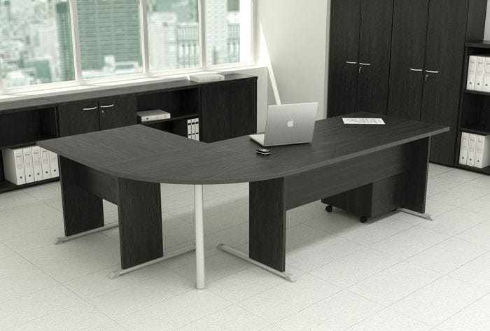 Cassettiera da ufficio in legno su ruote a 3 cassetti cm. 43x52x60h