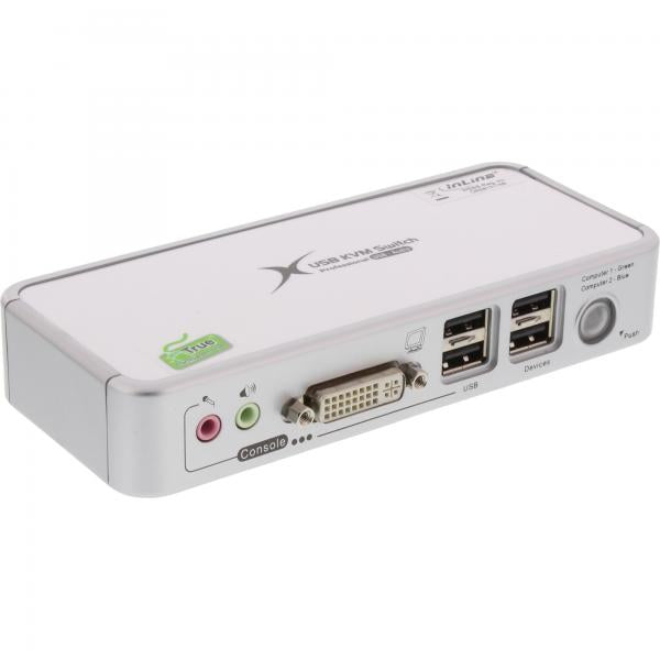 Switch KVM InLine - DVI - a 2 vie - USB (4 vie) - con audio
