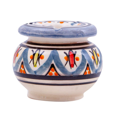 Biscottini Posacenere antiodore e antivento in ceramica decorato a mano