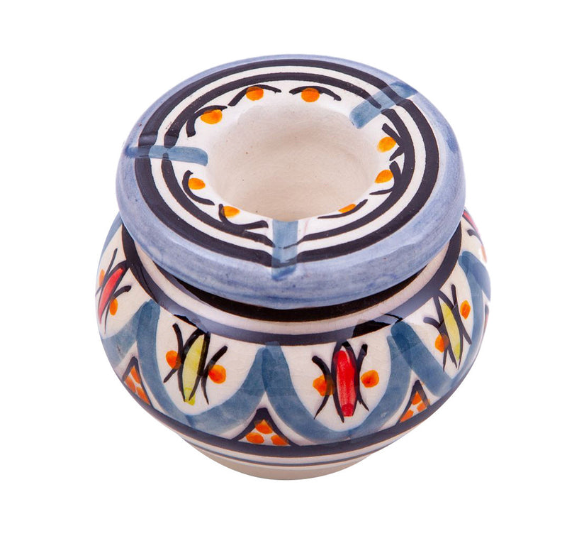 Biscottini Posacenere antiodore e antivento in ceramica decorato a mano