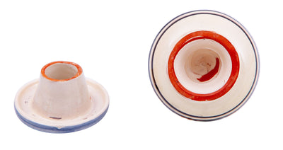 Biscottini Posacenere antiodore e antivento in ceramica decorato a mano