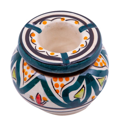 Biscottini Posacenere antiodore e antivento in ceramica decorato a mano