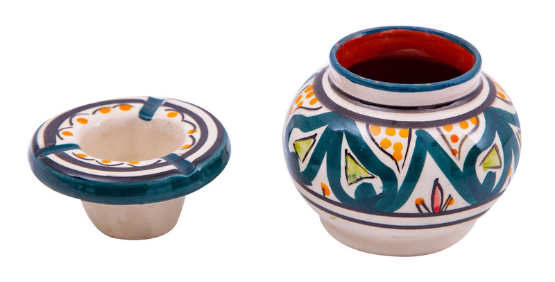 Biscottini Posacenere antiodore e antivento in ceramica decorato a mano