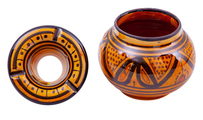 Biscottini Posacenere antiodore e antivento in ceramica decorato a mano