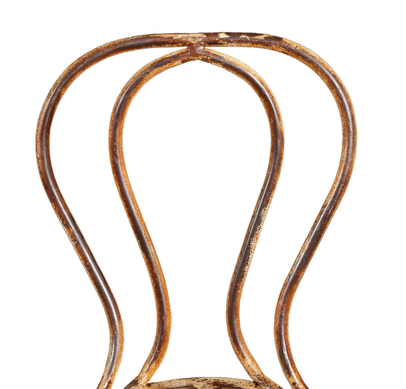 Biscottini Sedia in ferro battuto da esterno da giardino da pranzo finitura crema anticata