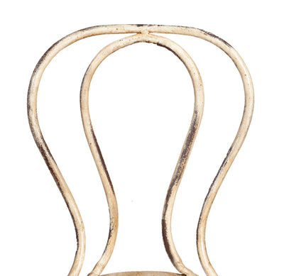 Biscottini Sedia in ferro battuto da esterno da giardino da pranzo finitura bianca anticata