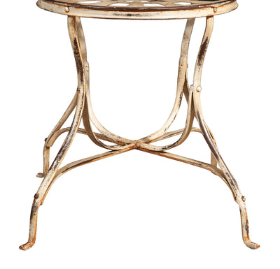 Biscottini Sedia in ferro battuto da esterno da giardino da pranzo finitura bianca anticata