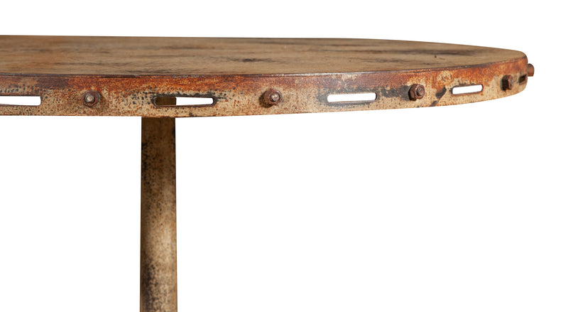 Biscottini TAVOLO PIEGHEVOLE IN FERRO BATTUTO FINITURA CREMA ANTICATA dimensioni lunghezza