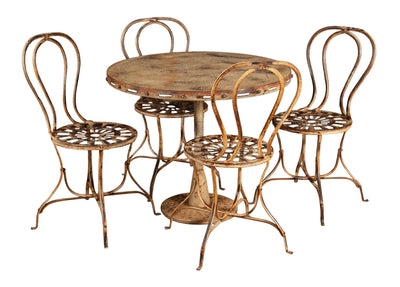 Biscottini TAVOLO PIEGHEVOLE IN FERRO BATTUTO FINITURA CREMA ANTICATA dimensioni lunghezza