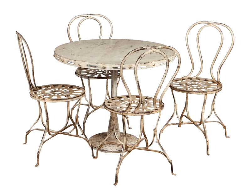 Biscottini TAVOLO PIEGHEVOLE IN FERRO BATTUTO FINITURA BIANCA ANTICATA dimensioni Offerta