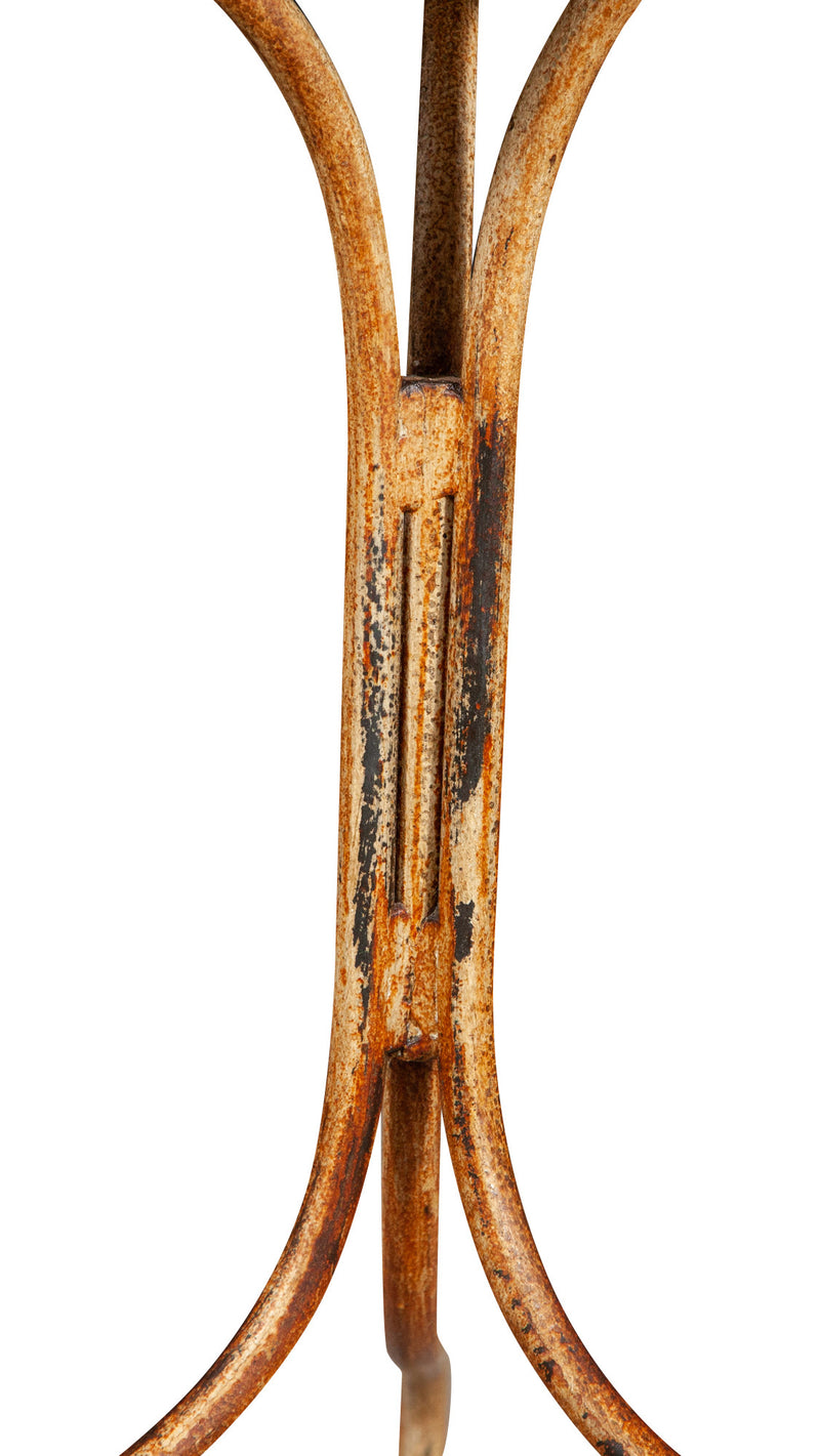 Biscottini TAVOLO ROTONDO IN FERRO BATTUTO FINITURA CREMA ANTICATA dimensioni lunghezza